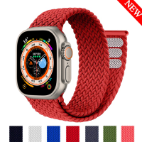 Braided Solo Loop สำหรับ Apple watch Ultra band 49 มม. 45 มม. 41 มม. 44 มม. 40 มม. 42 มม. สร้อยข้อมือ correa iWatch series 7 SE 8 6 5 4 3 สาย-iotc29 mall