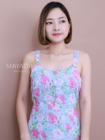 เดรสลายดอกสายเดี่ยวสีฟ้า BRAND MAYADA BOUTIQUE