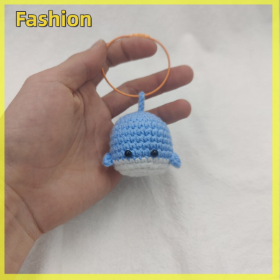 🔥🔥🔥พวงกุญแจปลาวาฬตัวเล็กลายการ์ตูนลอเรตากระเป๋าเครื่องประดับในรถยนต์ผ้าโครเชต์ถักมือแขวน DIY อุปกรณ์เสริมผ้าขนสัตว์ทำของขวัญของเล่นขนาดเล็ก