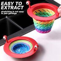 Rainbow Color Monster Kitchen Sink Strainer Sewer Anti-clogging  Creative Fun Cute Filter Foldable Deodorant Kitchen Supply Dishracks Sink accessories