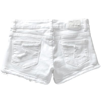 ❤Ready stock❤white denim shorts women ripped elastic tight y low waist ultra shorts women summer new hot pants women trendy