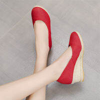 Wedges ผู้หญิงฤดูใบไม้ผลิฤดูร้อน Espadrilles ผู้หญิงสบายๆ Slip-On Loafers รองเท้าส้นสูง Comfort ปั๊มตื้นรองเท้า Zapatos Mujer