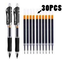 Retractable Gel Pens Set Black red blue Ink Colored Gel Pen 0.5mm Replaceable Refills school Supplies Stationery Office