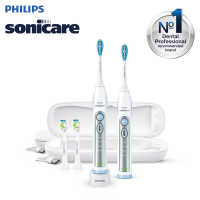 Philips Sonicare Flexcare แปรงสีฟันไฟฟ้า (แพ็คสุดคุ้ม แปรงสีฟัน 2 ชิ้น) พร้อมเคสชาร์จ