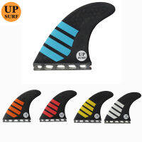 UPSURF แท็บเดียวครีบ M ขนาดไฟเบอร์กลาสรังผึ้งสีฟ้าสีขาวสีแดงสีส้ม S Urfboards ครีบ3ชิ้นต่อชุดท่องครีบมหาสมุทรกีฬา