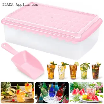  Ice Cube Tray, Stackable Ice Trays for Freezer with Lid and  Bin, Easy Release 64 Nuggets Ice for Chilling Cocktails Whiskey Tea Coffee  Cool Drinks: Home & Kitchen