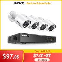 ANNKE 2MP 4CH HD H.265ระบบเฝ้าระวังวิดีโอ + 5In1 5MP เครื่องเล่น DVR 4ชิ้น1080P Bullet กล้องวงจรปิดรักษาความปลอดภัยและทนทานต่อสภาพอากาศกลางแจ้ง