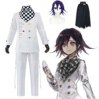 ☾ อะนิเมะ Danganronpa V3 Ouma Kokichi คอสเพลย์เครื่องแต่งกายชุดนักเรียนเสื้อคลุมครบชุด