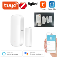 E Life Smart Store Tuya Zigbee เซ็นเซอร์ประตูหน้าต่างไร้สายสมาร์ทโฮมควบคุมผ่านแอป Wifi เปิดโทรศัพท์มือถือสัญญาณติดประตูเครื่องเตือนความจำบ้านเซ็นเซอร์กันขโมยติดตั้งง่ายความไวสูง