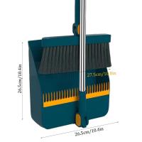 ไม้กวาดพร้อมที่ตักขยะชุดคอมโบแปรงทำความสะอาดเล็กและชุดตักขยะแปรงที่ตักผง180หมุนด้ามยาวขนแปรงหนาแน่น