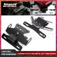 【HOT】 License Plate Holder Bracket KAWASAKI Z250 Z300 NINJA 250 300 Z Motorcycle Accessories Rear Turn Blinker