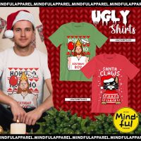 เสื้อยืดผ้าฝ้ายเสื้อยืดผ้าฝ้าย เสื้อยืดคริสต์มาสUGLY SHIRTS CHRISTMAS -LIMITED EDITION GRAPHIC TEES PRINTS | MINDFUL APPAREL T-SHIRT