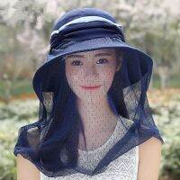 【CC】 Hat Mesh Dust-proof Face Cap Outdoor Beach