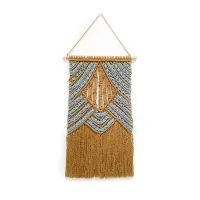 Hand Woven Tapestry Home Stay Room Wall Hanging Bohemian Style Wall Decoration Hand Woven Pendant Long Tassel Decoration Durable