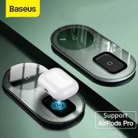 Đế sạc nhanh không dây Baseus Simple 2 in 1 Wireless Charger 15W cho các loại điện thoại, đồng hồ và tai nghe không dây