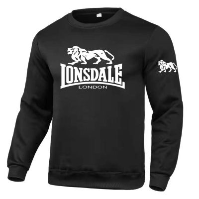 2023 Autumn Lonsdale Hot Sale Letter Printing Brand Fleece Men 39;s Round Neck Sweater Casual Couple Round Neck Sportswear Tops