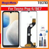 MagicMeta หน้าจอต้นฉบับสำหรับ Tecno Pop 6 BE7หน้าจอดิจิตอลสัมผัสหน้าจอ LCD แทนการประกอบสำหรับ Tecno Pop 6/BE7พร้อมกรอบกลางสำหรับ BE7 Tecno Pop 6