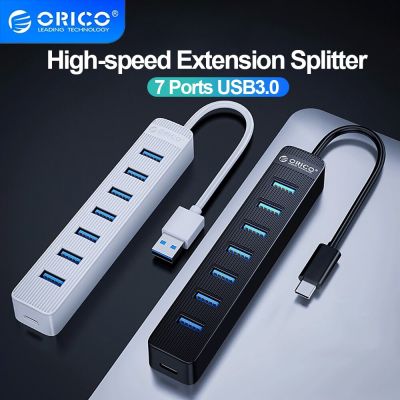 ORICO 4/7 Ports USB 3.0 HUB High Speed Multiple Type C Splitter OTG Adapter for HDD Case PC Computer Accessories Macbook Pro USB Hubs
