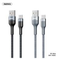 REMAXแท้!!! สายชาร์จ USB สายType-C สายถักกลม แข็งแรง 2.4A ยาว1เมตร ดำ/เทา RC-064a **รับประกัน1ปี**