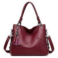 [COD] 2020 new shoulder bag female splicing all-match soft leather large capacity with tassel wholesale