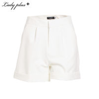 Lady Plus กางเกงขาสั้นปลายขาพับเบิ้ล | Short Pants สีขาว