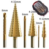 Allsome 6Pcs Step Drill Bit Saw Drill Bit Set Titanium Milling Cutter For Woodworking Metal Core Hole Opener