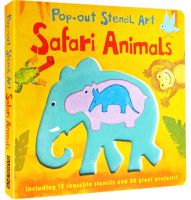 Safari Animals grasp animal detachable cards to assemble jigsaw puzzles to enlighten childrens English cognitive picture books