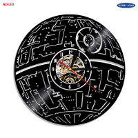 Death Star Theme Silhouette LED Backlight Modern Light Vinyl Clock Color Change Lamp Remote Control Record Nightlight