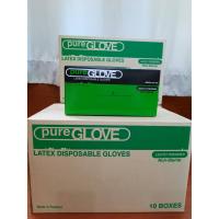 ยกลัง10 กล่อง Size M ถุงมือยาง Pure Glove Latex ถุงมือแพทย์ ชนิดมีแป้ง เหนียวไม่ขาดง่าย ผิวเรียบ สีขาวนวล