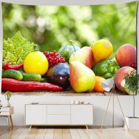 Fruit Vegetables Tapestry Hippie Bohemian Tapestries Colorful Psychedelic INS Home Decor Yoga Mat Polyester Curtains Beach