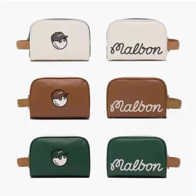 MALBON MALBON กระเป๋าถือหมวกชาวประมงกระเป๋าคลัตช์เกาหลีสีแดงถุงจิปาถะกอล์ฟกระเป๋าลำลองผู้หญิงกอล์ฟสองชั้น