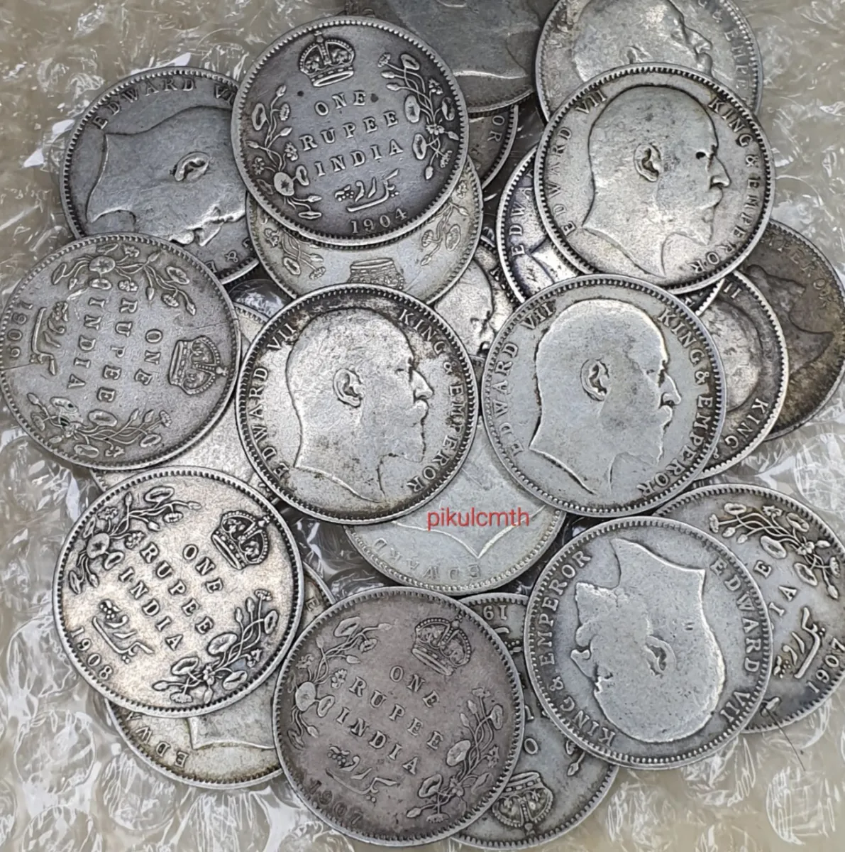 เหรียญหนึ่งรูปี อินเดีย เนื้อเงิน One Rupee Edward อายุ 110ปี+  รับประกันของแท้ ราคาต่อ 1 เหรียญ | Lazada.Co.Th