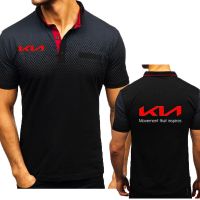 เสื้อผ้าผู้ชายธุรกิจผู้ชายเสื้อโปโลคอตตอนแขนสั้นพิมพ์โลโก้รถ Kia ใหม่เสื้อเชิ้ตผู้ชาย