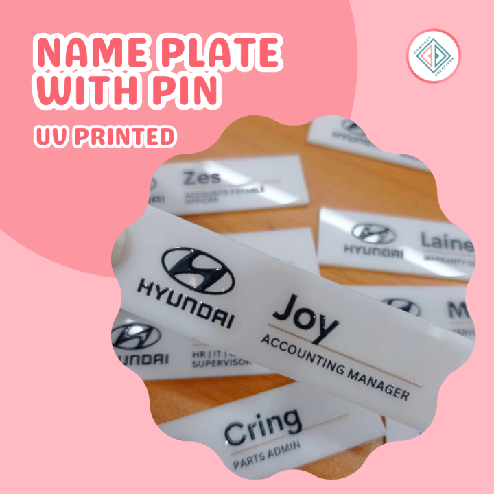 Compact Creatives Custom Acrylic Name Plates, Name Badge PIN for ...