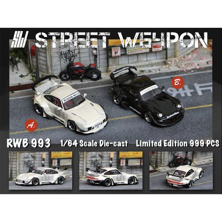 sw-in-stock-1-64-rwb-993-army-girl-expose-exhaust-pipe-diecast-diorama-car-model-collection-miniature-carros-toys