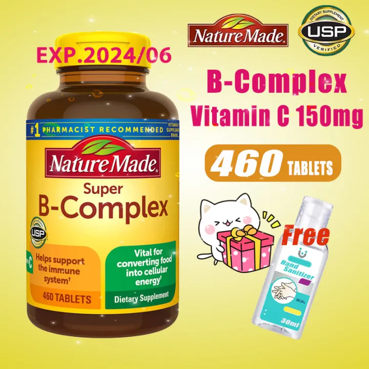 Nature Made Super B Complex With Vitamin C Multivitamin B Family VB 460 ...