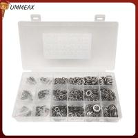 UMMEAX 720Pcs เงินสีเงิน วงแหวนล็อค เหล็กไร้สนิม Star WASHER assort ชุดจัดประเภท แหวนรองสปริง ยานยนต์, ไฟฟ้า