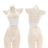 y Lolita Girl High Slit Half Open Chest Lace Swimsuit Pajamas Sukumizu Private Bodysuit White Underwear Swimwear