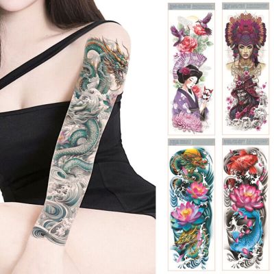 【YF】 High Quality Waterproof Large Arm Sleeve Tattoo Men Women Cool Temporary Tatoo Sticker Body Fake Tatto Art Accessories