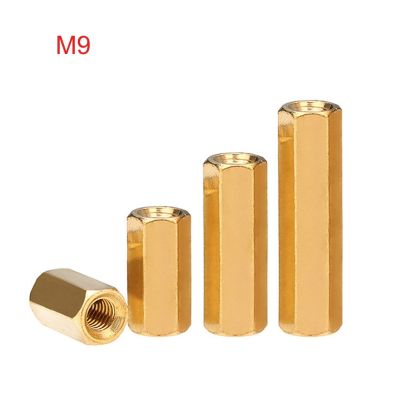 1Pcs M9 Brass Hex Female To Female Standoff Spacer Column Hexagon Hand Knob Nuts PCB Motherboard DIY Model Parts Nails Screws Fasteners