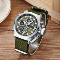 Outdoor Sport Watch Men Dual Time Waterproof Military Wristwatch Army Green Tactical Digital Quartz Watches Clocks reloj hombre