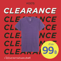 KOOS เสื้อยืดคอวีแขนสั้น เสื้อเปล่า *การันตีสีไม่ตกผ้าไม่ย้วย* - 100% คอตตอน - สีม่วงลาเวนเดอร์