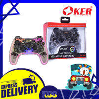 จอยเล่นเกมส์แบบไร้สาย Oker Joystick Wireless 2.4G Vibration Gamepad RGB LED รุ่น W-309 ประกัน 6 เดือน พร้อมส่ง