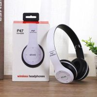 การ์ดสนับสนุน TF P47ไร้สายหูฟังบลูทูธ/เครื่องเล่น Mp3วิทยุ FM สเตอริโอแบบพับได้ชุดหูฟังไร้สายยังกระป๋องวางการเชื่อมต่อสายหูฟัง3.5มม.