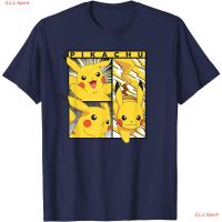 【HOT】เสื้อยืดน่ารักโปเกมอน พิคาชู เสื้อยืดพิมพ์ลายการ์ตูน Pokemon Pikachu T-Shirt เสื้อยืดแฟชั่นผู้ชาย เสื้อยืดผู้หญิง ล_09100%cotton