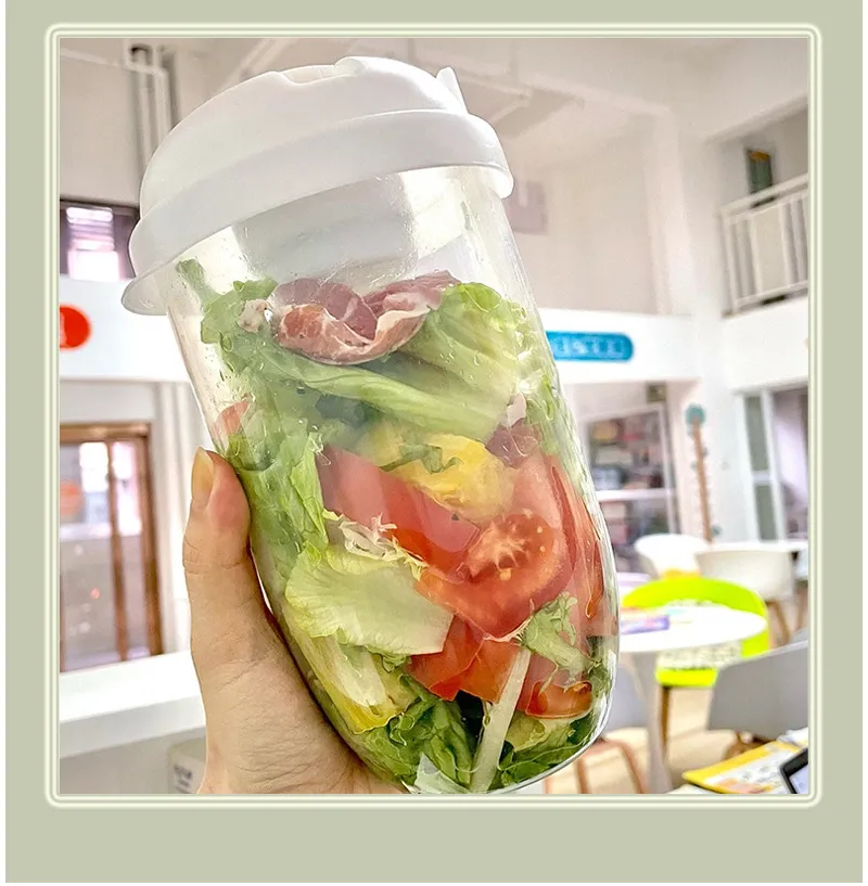 Keep Fit Salad Meal Shaker Cup With Fork And Salad Dressing Holder, Health  Salad Container,vegetable Breakfast To Go