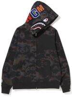 BAPE Bapesta Trend แนะนำแจ็คเก็ตคู่สีดำและสีขาวฉลามความร้อนบางส่วนสำหรับฤดูใบไม้ร่วง