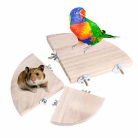 ZXVA 3 ขนาด อุปกรณ์สัตว์เลี้ยง สำหรับกรงนก หนู Pet Bird Parrot Wood Platform คณะกรรมการสถานี ขาตั้งของเล่น คอน