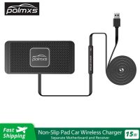 Con Polmxs 15W ที่ชาร์จแบบไร้สายแผ่นกันลื่นที่ชาร์จแบบไร้สายที่ชาร์จไร้สายสำหรับใช้ในรถสำหรับ14 13 11 Pro Max Samsung S9 S8โทรศัพท์เร็วที่ชาร์จในรถที่ชาร์จแบบไร้สาย S