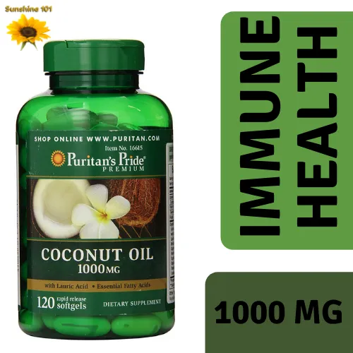 Puritan's Pride Coconut Oil with Lauric Acid1000 mg 120 Softgels